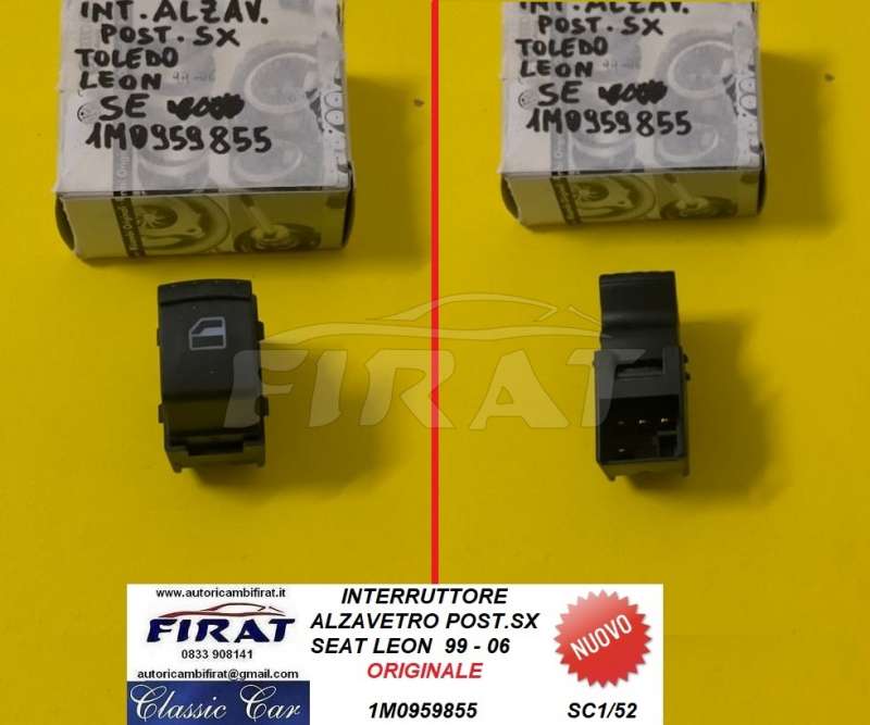 INTERRUTTORE ALZAVETRO SEAT LEON 99 - 06 POST.SX (1M0959855)